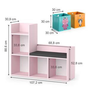 Sitzbankset Luigi Hase/Nilpferd Pink - Holzwerkstoff - 107 x 89 x 31 cm