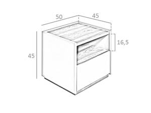 Nachttisch 7116 Braun - Holzwerkstoff - 50 x 45 x 45 cm