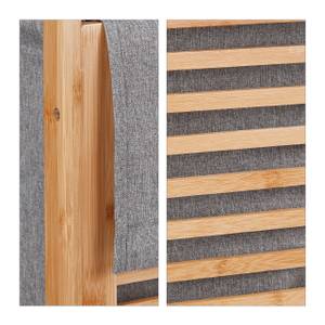 Wäschekorb Bambus mit Deckel Braun - Grau - Bambus - Textil - 40 x 60 x 35 cm