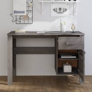 Bureau 3015246 Gris - Bois manufacturé - Bois massif - Bois/Imitation - 113 x 75 x 50 cm