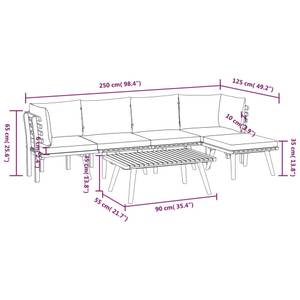 Garten-Lounge-Set Braun - Massivholz - Holzart/Dekor - 55 x 35 x 90 cm