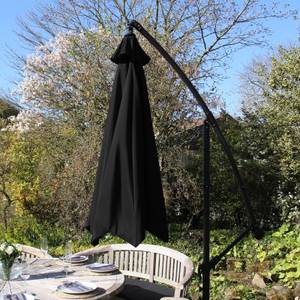 Sonnenschirm mit Sockel - Schwarz Schwarz - Metall - 300 x 30 x 300 cm