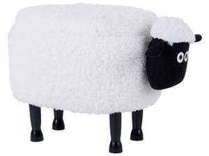 Tierhocker SHEEP Schwarz - Eiche Hell - Weiß