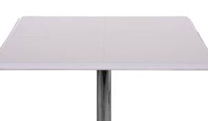 Table de bar Chicago Blanc - Métal - Cuir synthétique - En partie en bois massif - 63 x 110 x 63 cm