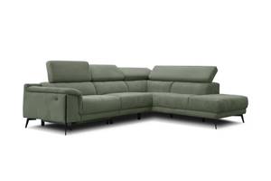 5-Sitzer Ecksofa Matera mit Relax Grün - Ecke davorstehend rechts