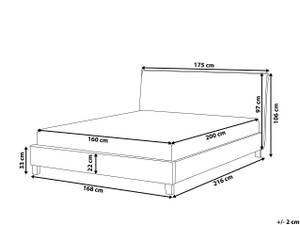 Doppelbett SENNEZ Grau - Hellgrau - Eiche Hell - Breite: 175 cm