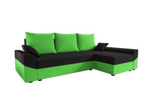 Ecksofa DENVI Schwarz - Grün - Ecke davorstehend rechts