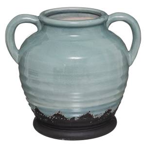 Keramikvase GARDEN, 24,5 cm Blau - Keramik - 27 x 25 x 27 cm
