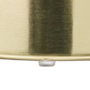 Blauer Samthocker mit Stauraum Blau - Gold - Holzwerkstoff - Metall - Textil - 43 x 46 x 43 cm