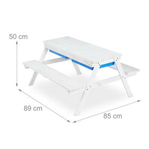 Table de jeu enfants en bois blanc Bleu - Blanc - Bois manufacturé - Matière plastique - 89 x 50 x 85 cm