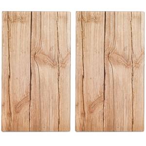 26277 Herdabdeck-Schneideplatten "Wood" Braun - Glas - 30 x 1 x 1 cm