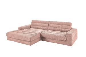 Ecksofa LANA Sofa Cord Recamiere Pink - Ecke davorstehend links