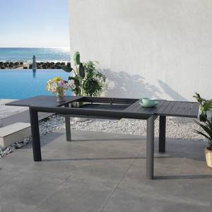 Table de jardin extensible CUBA Gris - Métal - 90 x 75 x 160 cm