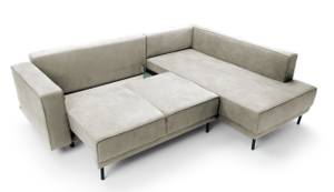 Ecksofa Rodario Beige - Massivholz - Holz teilmassiv