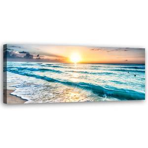 KUNSTDRUCK Blue Water Sunset 90 x 30 cm