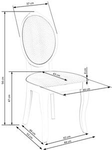 Stuhl Velo Grau - Weiß - Textil - 44 x 96 x 53 cm