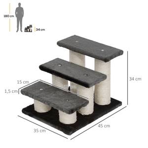 Tiertreppe D30-016 Grau - Holzwerkstoff - 35 x 34 x 45 cm