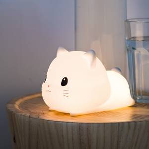 KITTY CAT Nachtlicht Weiß - Kunststoff - 11 x 11 x 15 cm