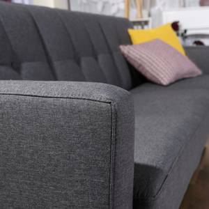 Jesper Sofa 3-Sitzer mit Bettfunktion Grau - Textil - Holz teilmassiv - 224 x 84 x 82 cm