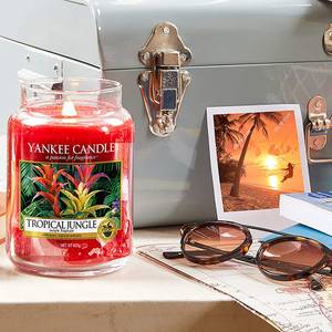 Bougie jarre en verre Jungle tropical Mo Rouge - Verre - 10 x 13 x 10 cm