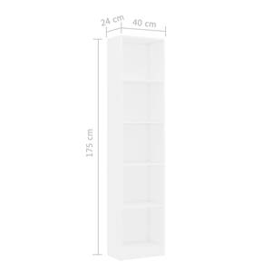 Bücherregal 3016500-1 Weiß - 40 x 175 cm