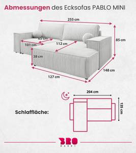 Ecksofa PABLO Mini Himmelblau