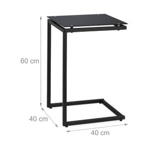 Schwarzer Beistelltisch in C-Form Schwarz - Glas - Metall - 40 x 60 x 40 cm