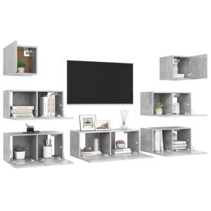 TV-Schrank 7er Set D637 Grau - Holzwerkstoff - 30 x 30 x 60 cm