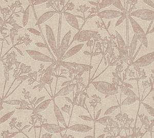 Florale Vliestapete 3D Beige Braun Beige