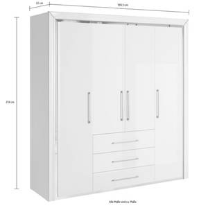 Kleiderschrank AHLEN Schwarz - Holzwerkstoff - 199 x 214 x 61 cm