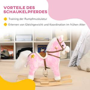 Kinder Schaukelpferd 330-165V00PK Pink - Massivholz - 26 x 62 x 68 cm