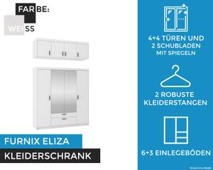 FURNIX Schrank Eliza 4D Weiß Weiß