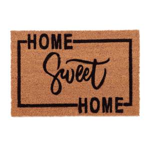 Kokos Fußmatte Home Sweet Home Schwarz - Braun - Naturfaser - Kunststoff - 60 x 2 x 40 cm