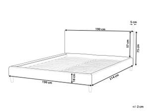 Revêtement cadre de lit FITOU Noir - Largeur : 190 cm