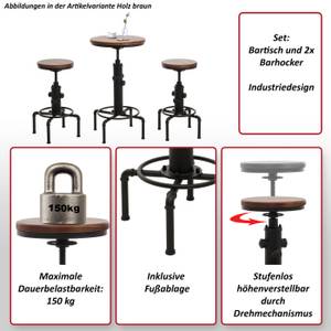 Bartisch-Set N23 (3-teilig) Braun