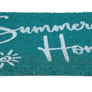 Kokos Fußmatte Summer Home Blau - Weiß - Naturfaser - Kunststoff - 60 x 2 x 40 cm