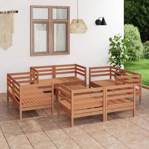 Salon de jardin Marron - Bois massif - Bois/Imitation - 64 x 29 x 64 cm