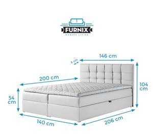 Boxspringbett TREZO 1 140cm MA920 Weiß Weiß - Holzwerkstoff - 146 x 104 x 206 cm