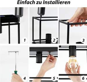 Deckenleuchte Ignaz 2-flammig Schwarz - Metall - 15 x 20 x 40 cm