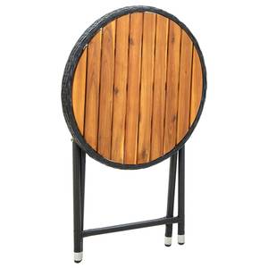 Teetisch Schwarz - Polyrattan - Holzart/Dekor - 60 x 75 x 60 cm