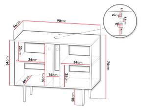 Waschbeckenschrank Abires 01 Schwarz