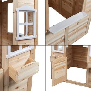 Outdoor-Kinderspielhaus Acciano Braun - Grau - Massivholz - Holzart/Dekor - 113 x 131 x 97 cm