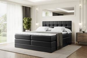 Boxspringbett BERO KING Hochglanz Schwarz - Breite: 140 cm