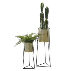 Set 2 Supports de Plantes Roosdaal Noir - Métal - 17 x 56 x 17 cm