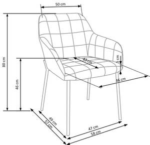 Chaise K305 Bleu - Textile - 58 x 80 x 57 cm