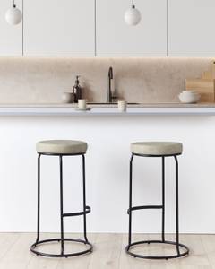 Tabouret de bar MILROY Noir - Gris - Gris lumineux