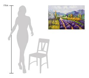 Acrylbild Streifen der süßen Erinnerung Violett - Massivholz - Textil - 90 x 60 x 4 cm