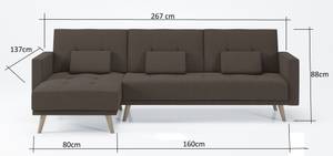 Ecksofa Verona chaiselongue Braun Braun - Textil - 137 x 88 x 267 cm