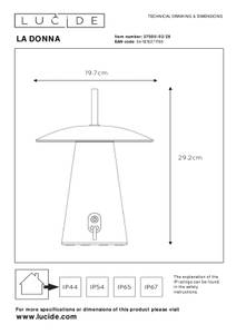 Tischlampe LA DONNA 20 x 20 cm