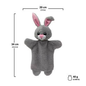 Handpuppe Kaninchen Grau - Textil - 20 x 34 x 7 cm